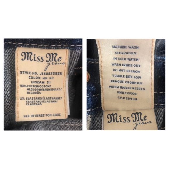 Miss Me Signature Skinny with Angel wing pockets - Picture 8 of 8